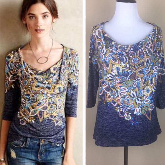 Anthropologie Sweaters - Anthropologie Postmark Jacaranda Scoop Neck Top